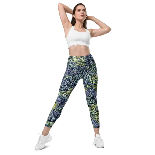 Ultraviolet Grid on a Leggings with Pockets
