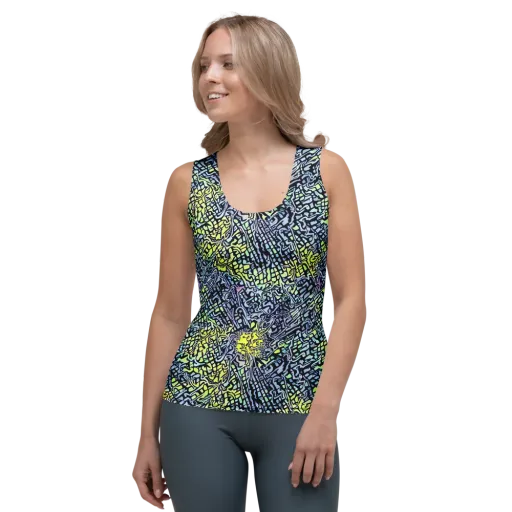 Ultraviolet Grid on a Women's Tank Top