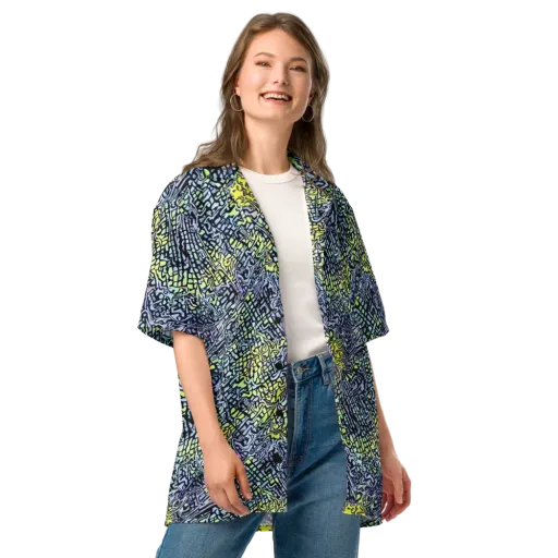 Ultraviolet Grid on a Button Shirt
