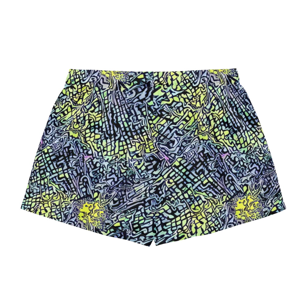 Ultraviolet Grid on Women's Pajama Shorts — Back