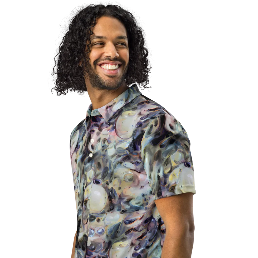 Opaline Drift on Men's Slim Fit Polo Shirt — Left Front