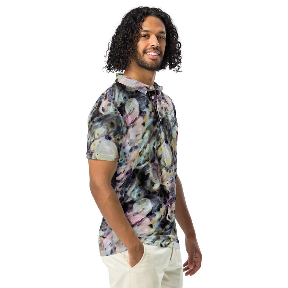 Opaline Drift on Men's Slim Fit Polo Shirt — Right Front