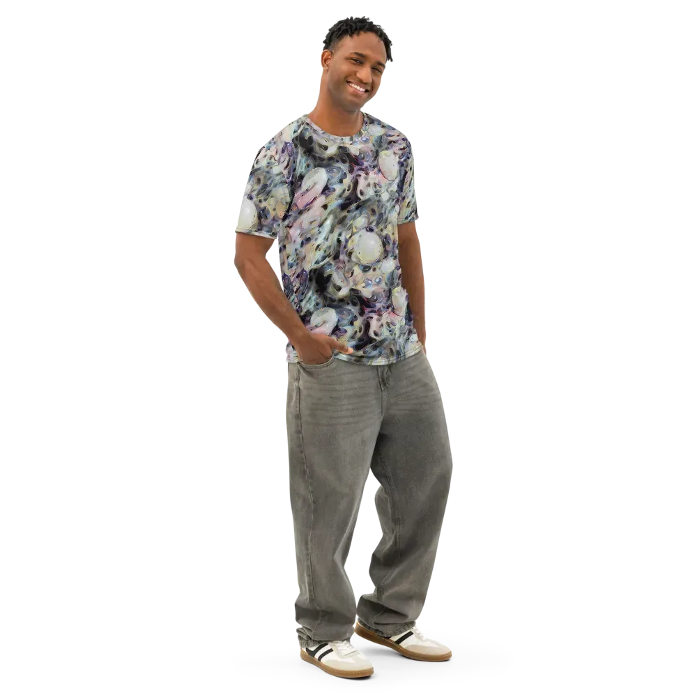 Opaline Drift on Men's Cotton Crew Neck T-Shirt — Right Front