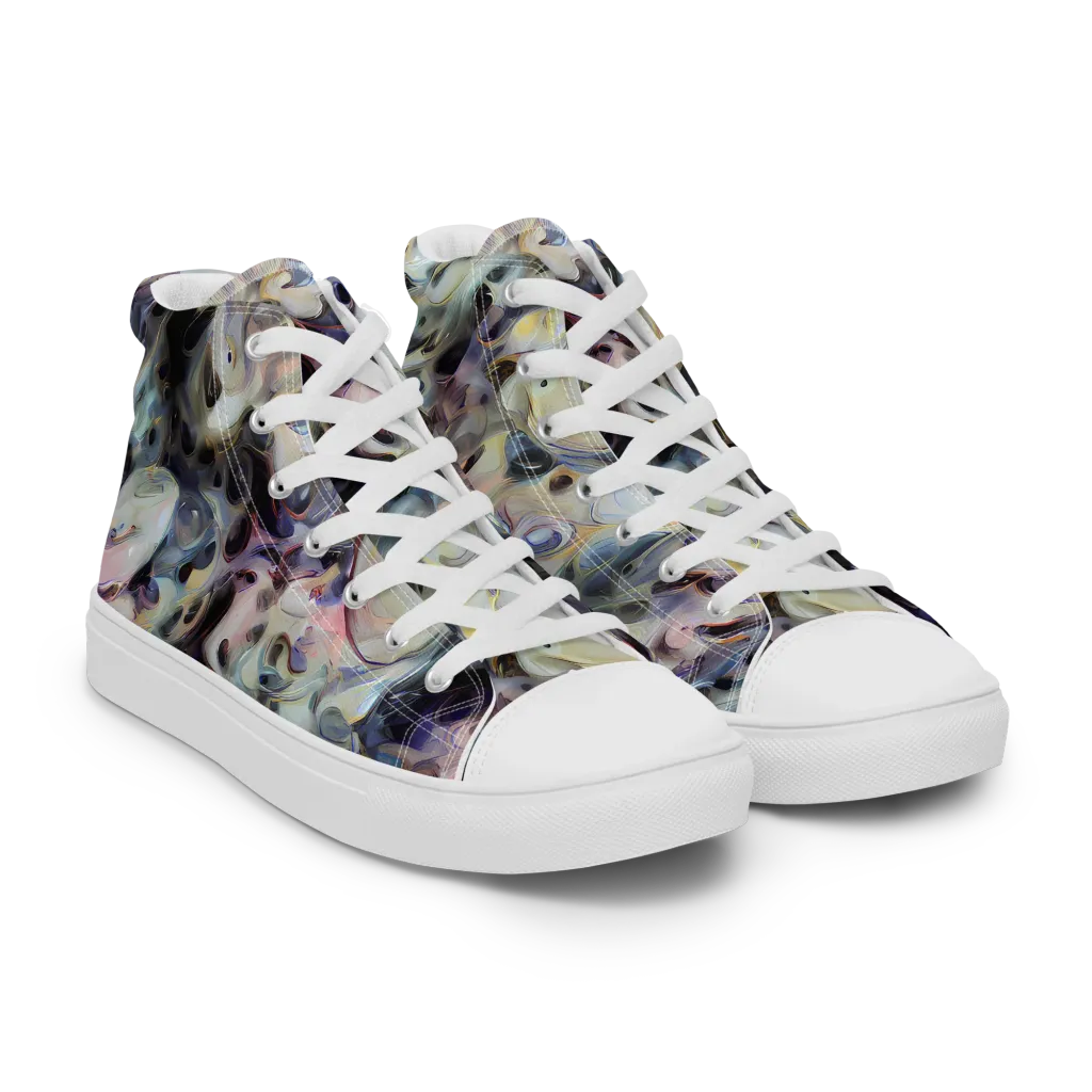Opaline Drift on Men's High Top Canvas Shoes — Right Front