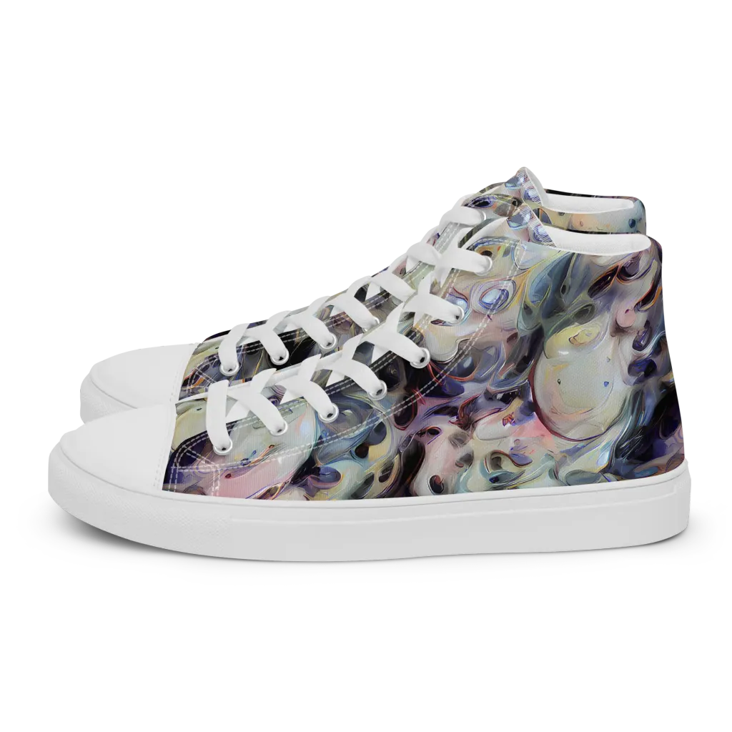 Opaline Drift on Men's High Top Canvas Shoes — Left