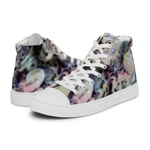Opaline Drift on a Men's High Top Canvas Shoes