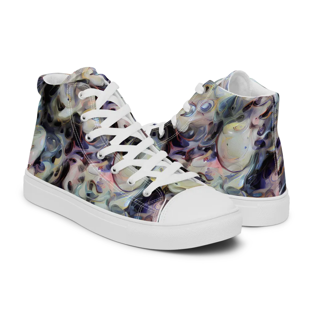 Opaline Drift on Men's High Top Canvas Shoes — Right