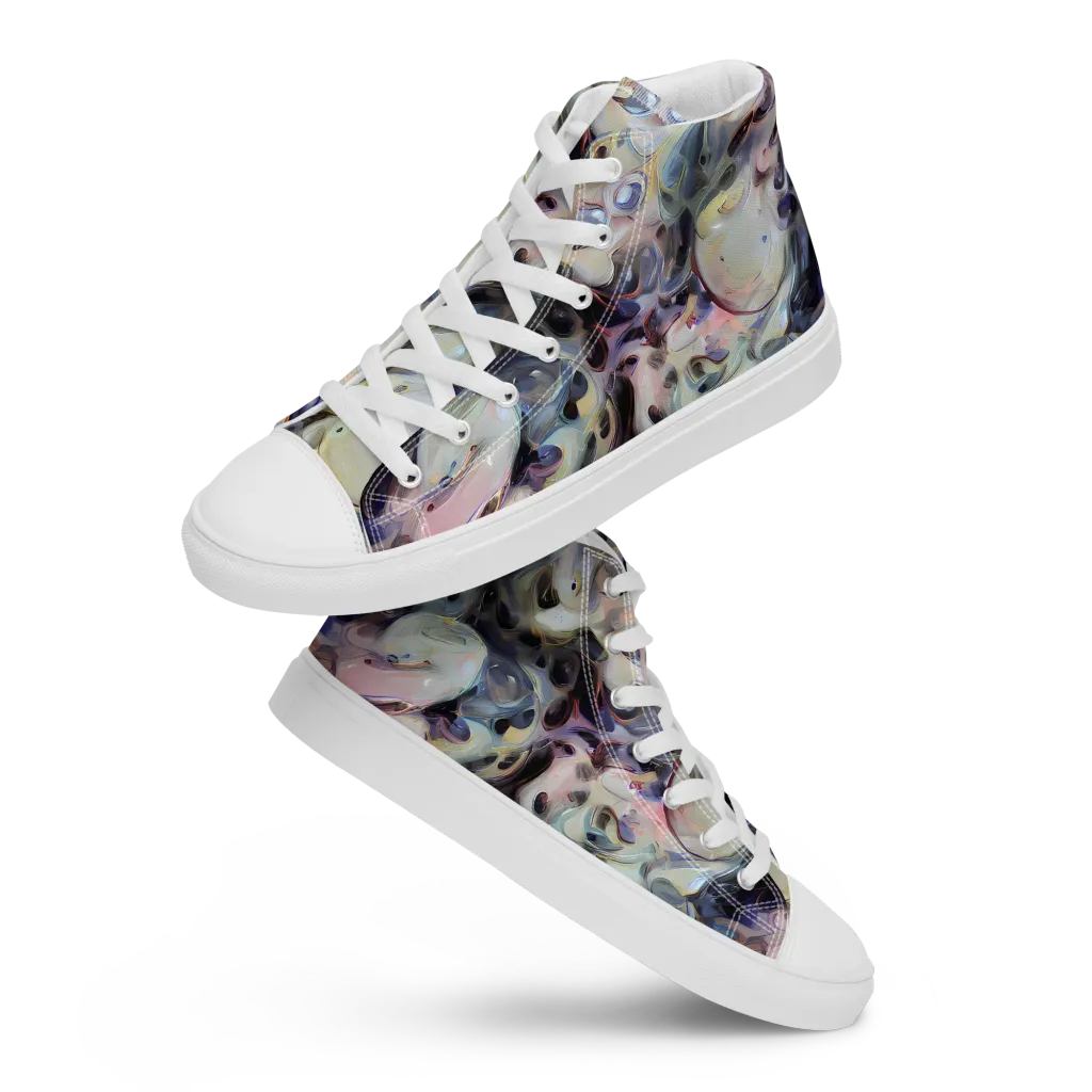 Opaline Drift on Men's High Top Canvas Shoes — Front