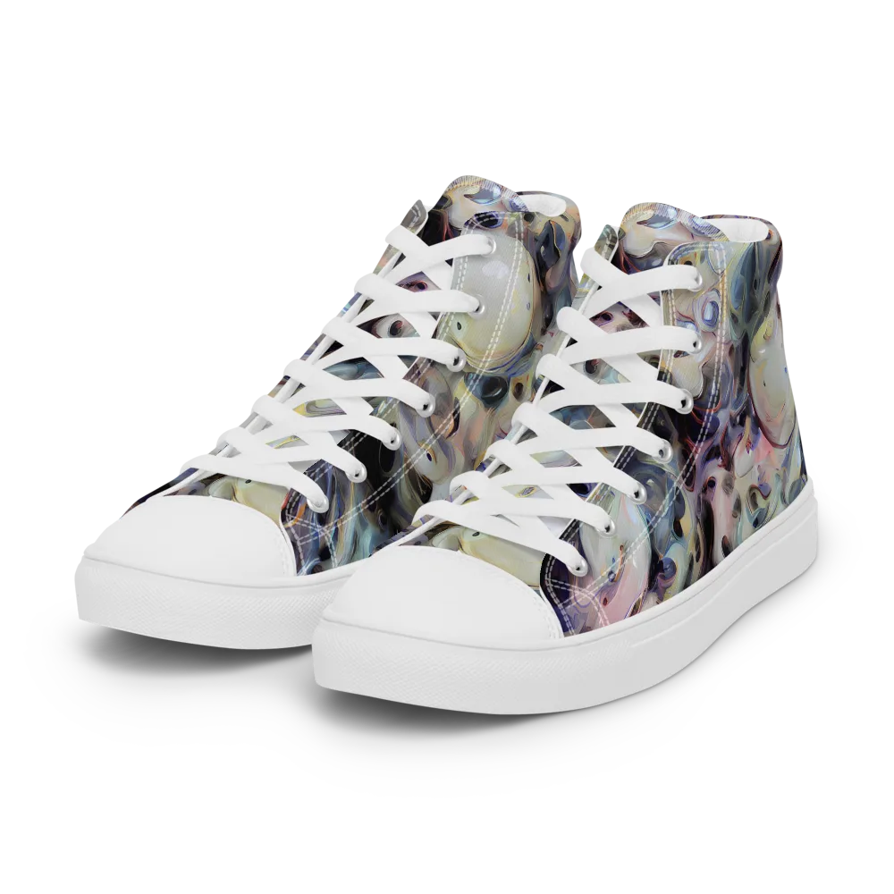 Opaline Drift on Women's High Top Canvas Shoes — Left Front