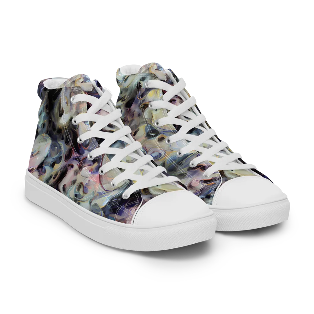 Opaline Drift on Women's High Top Canvas Shoes — Right Front