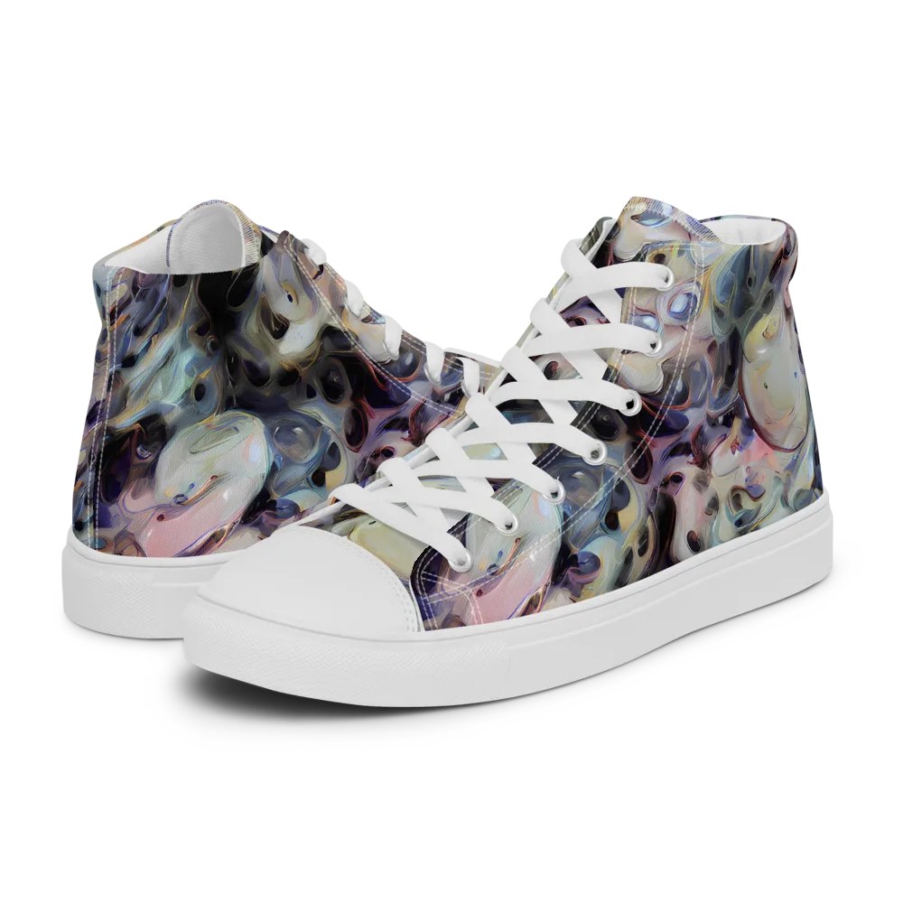 Opaline Drift on Women's High Top Canvas Shoes — Left