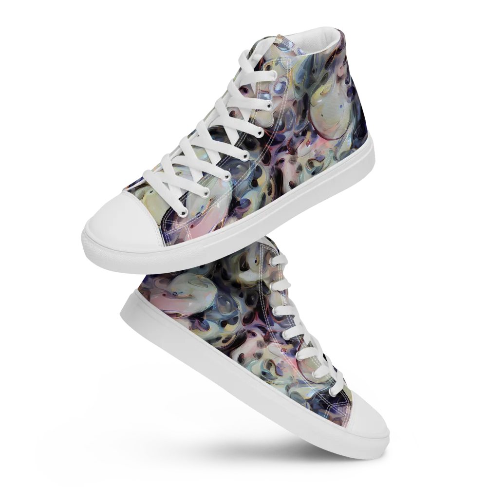 Opaline Drift on Women's High Top Canvas Shoes — Front
