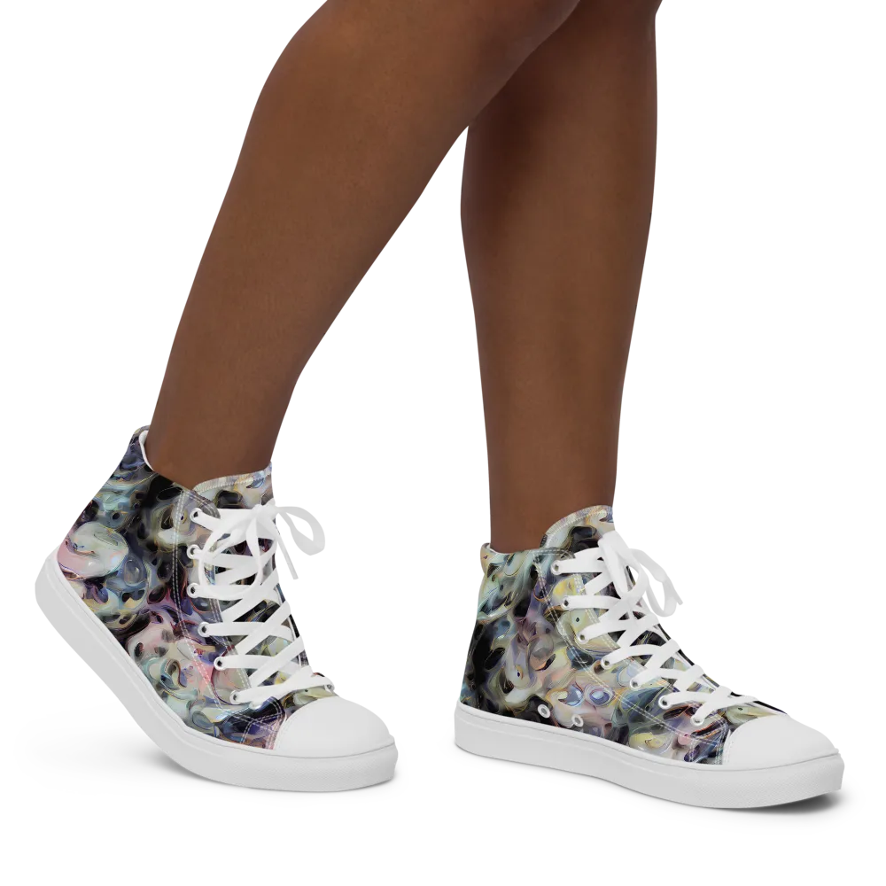 Opaline Drift on Women's High Top Canvas Shoes — Right