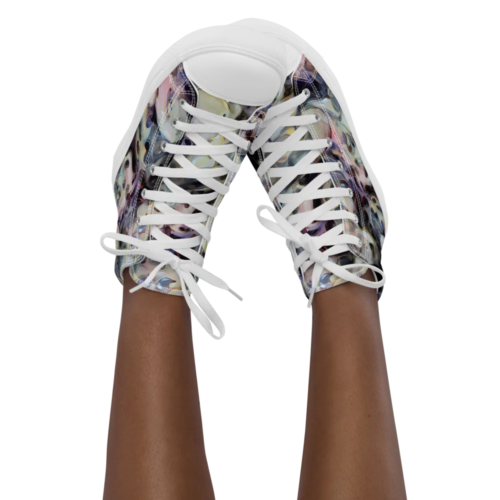 Opaline Drift on Women's High Top Canvas Shoes — Front