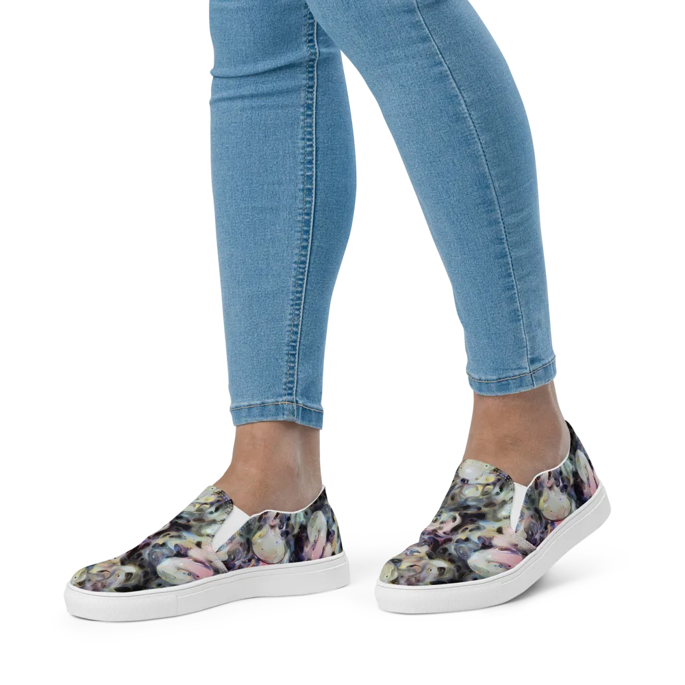 Opaline Drift on Women's Slip-On Canvas Shoes — Front