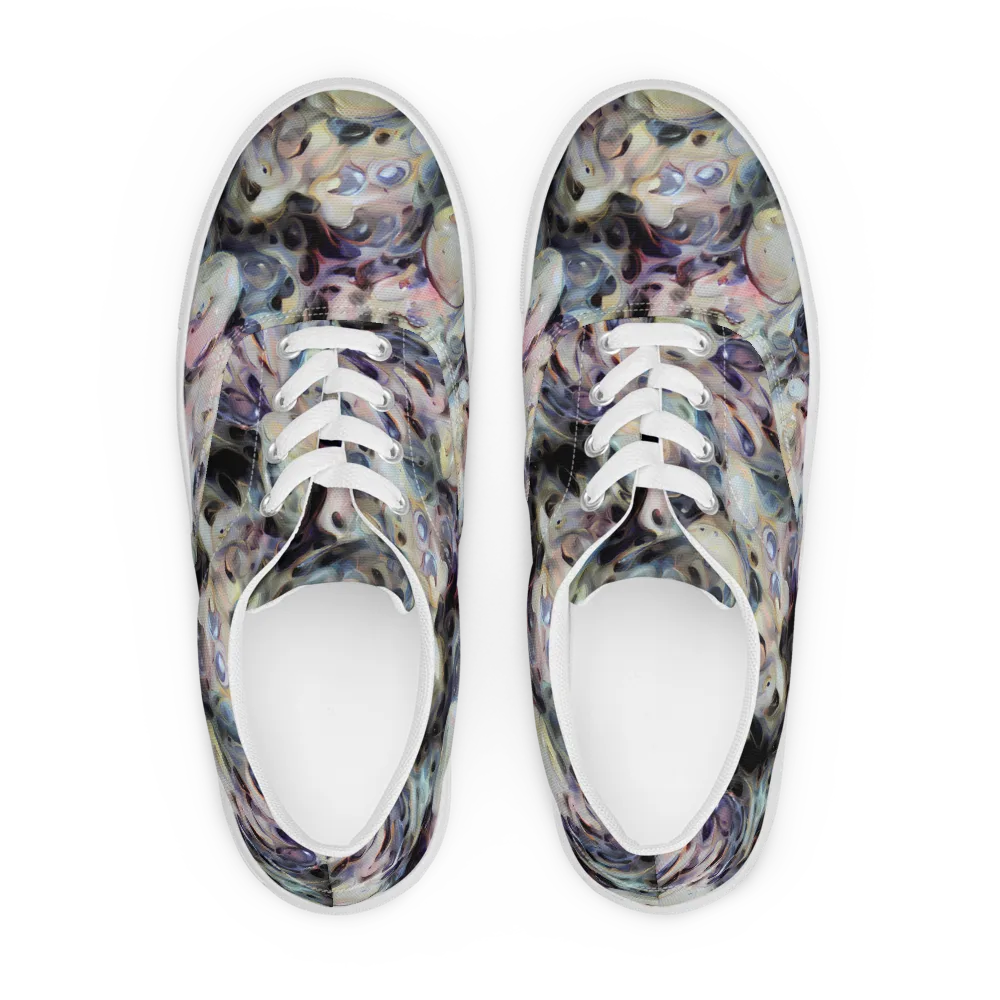 Opaline Drift on Men's Lace-Up Canvas Shoes — Front