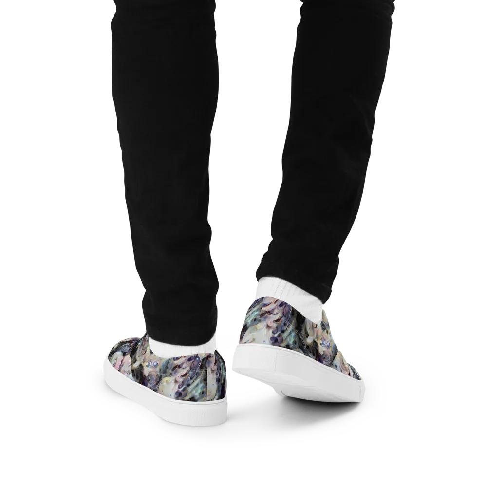 Opaline Drift on Men's Lace-Up Canvas Shoes — Back
