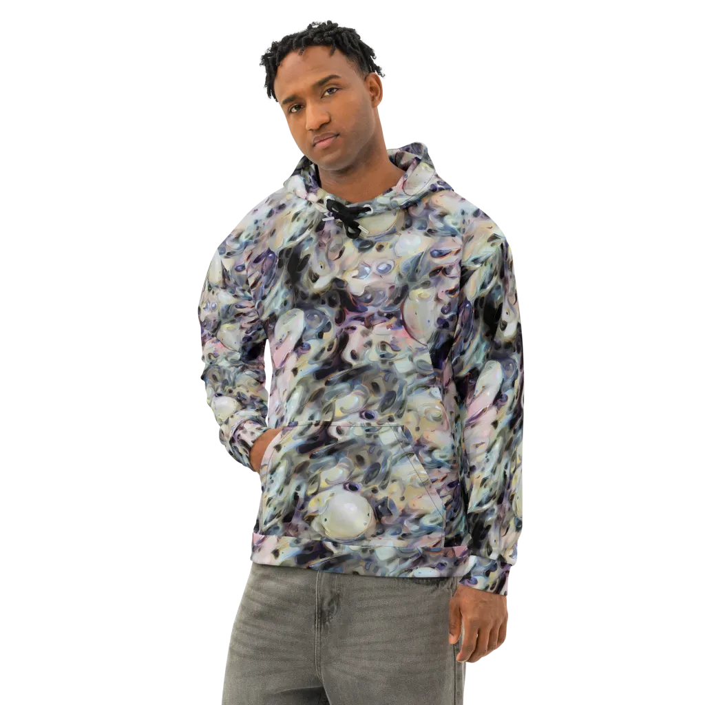 Opaline Drift on Cotton Hoodie — Left Front