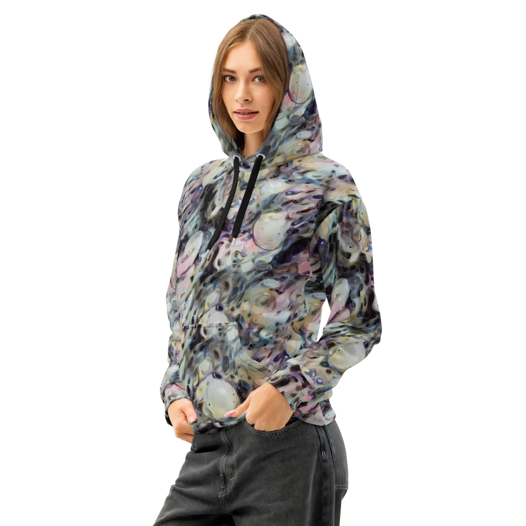 Opaline Drift on Cotton Hoodie — Left Front