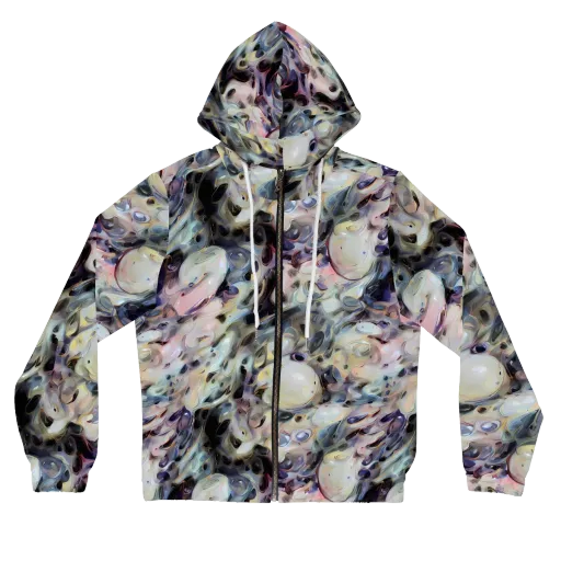 Opaline Drift on a Women's Full-Zip Hoodie