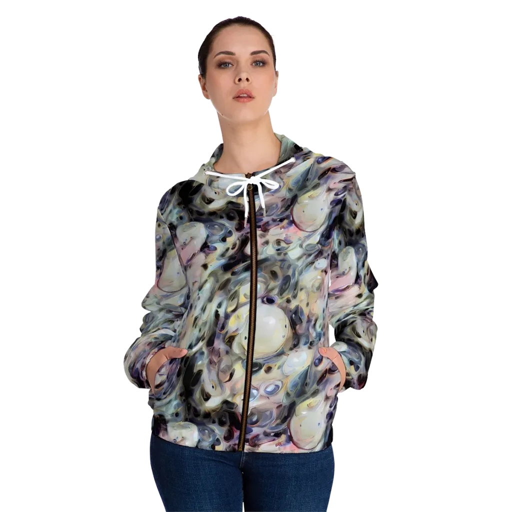 Opaline Drift on Women's Full-Zip Hoodie — Front On Person