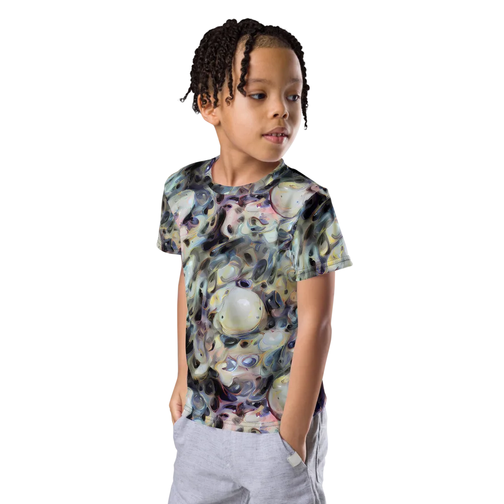 Opaline Drift on Kids Crew Neck T-Shirt — Left Front