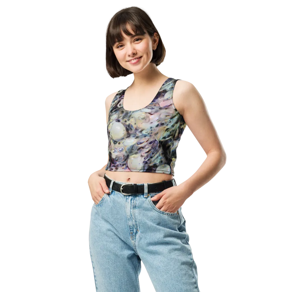 Opaline Drift on Crop Top — Front