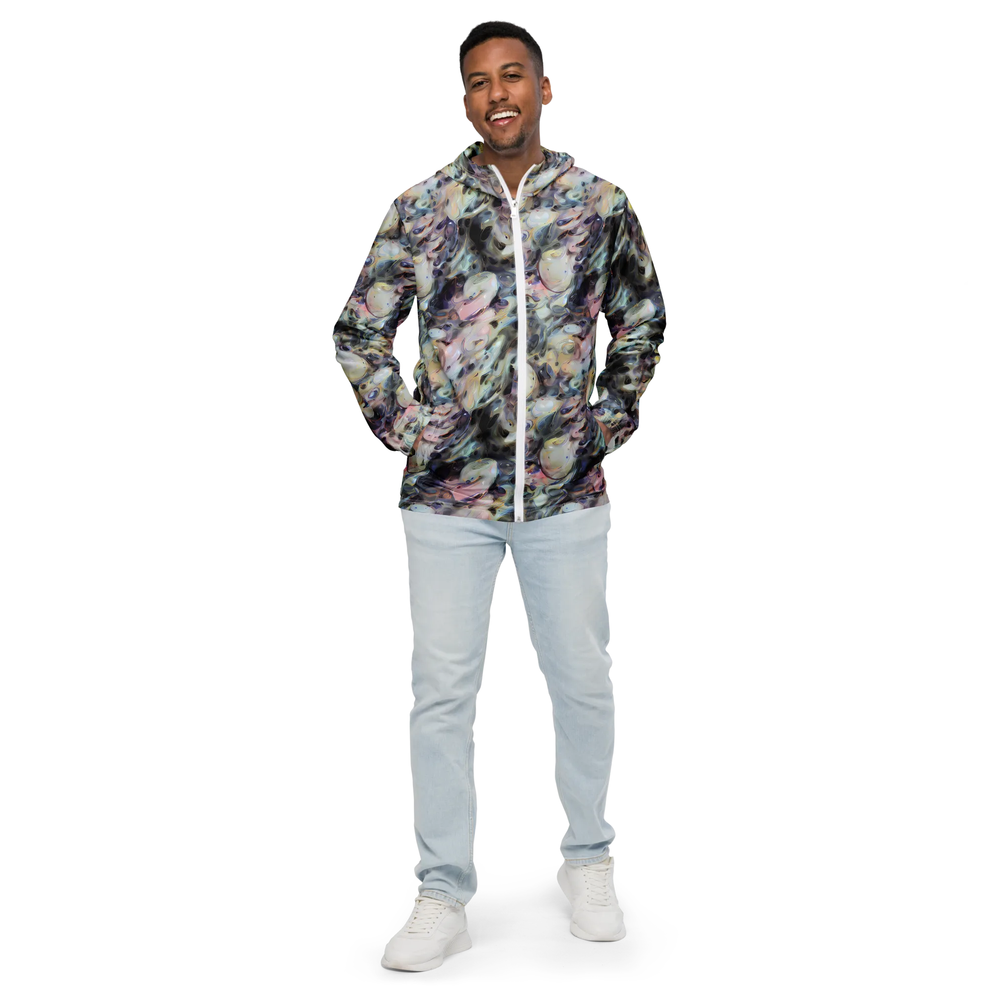 Opaline Drift on Men's Windbreaker — Front