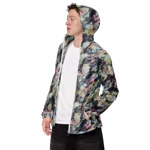 Opaline Drift on a Men's Windbreaker