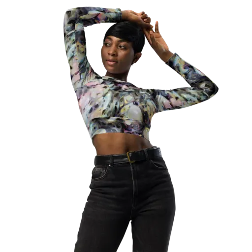 Opaline Drift on a Long Sleeve Crop Top