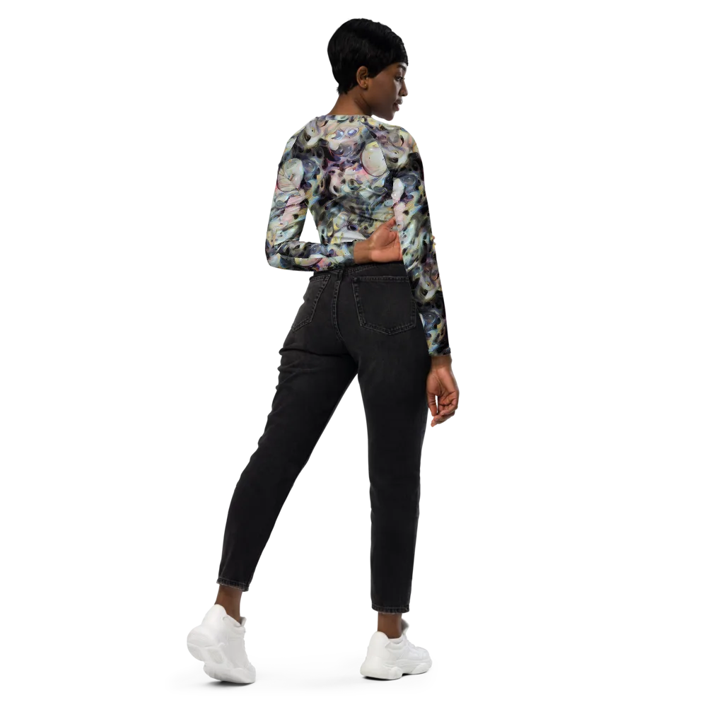 Opaline Drift on Long Sleeve Crop Top — Right Back