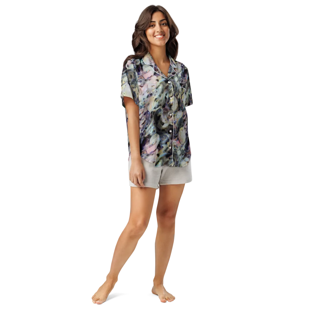 Opaline Drift on Women's Short Sleeve Pajama Top — Front