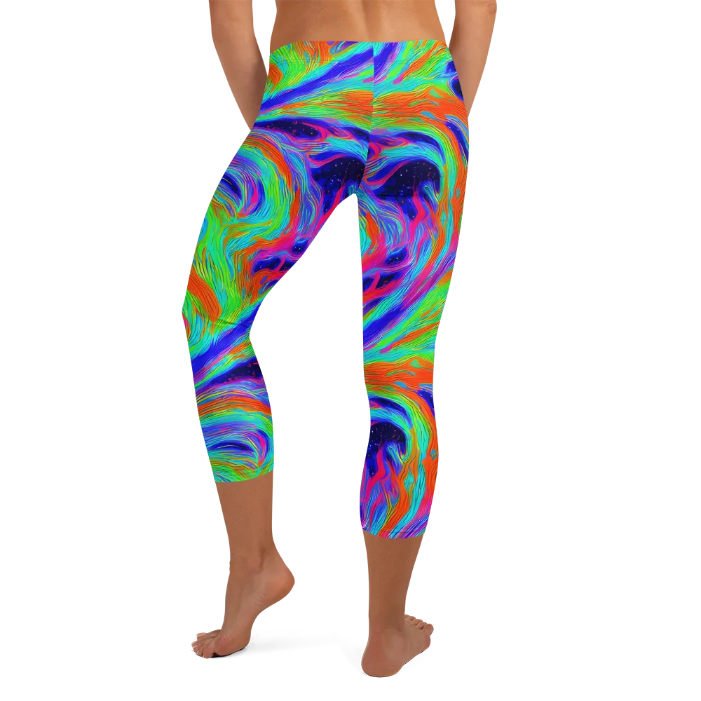 Rainbow Maelstrom on Capri Leggings — Back