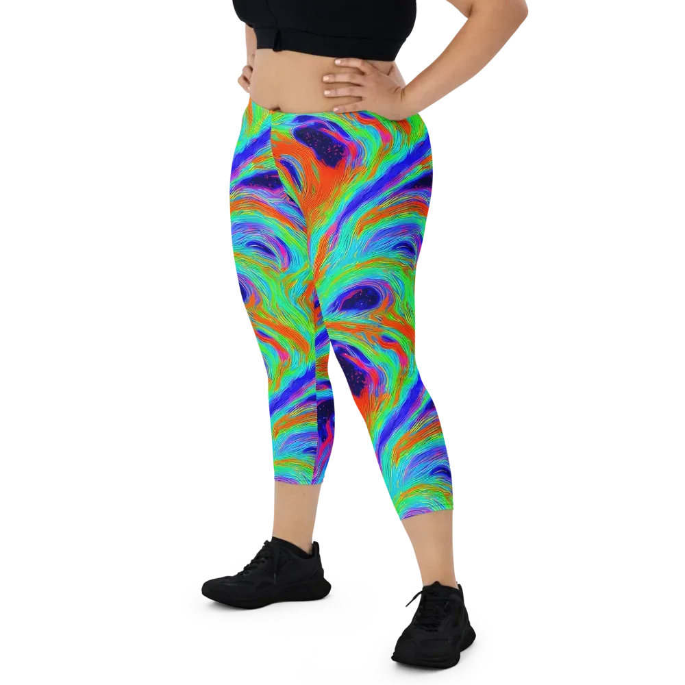 Rainbow Maelstrom on Capri Leggings — Front