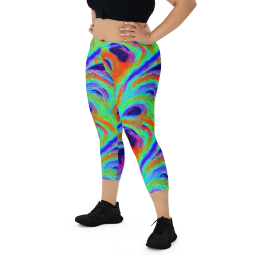Rainbow Maelstrom on a Capri Leggings
