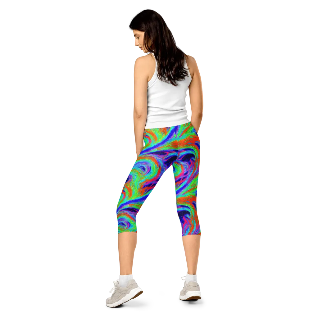 Rainbow Maelstrom on Capri Leggings — Back