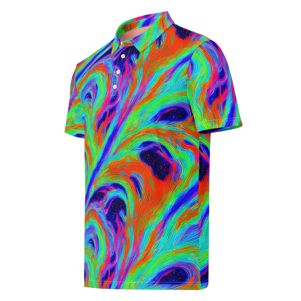 Rainbow Maelstrom on Men's Slim Fit Polo Shirt — Left Front