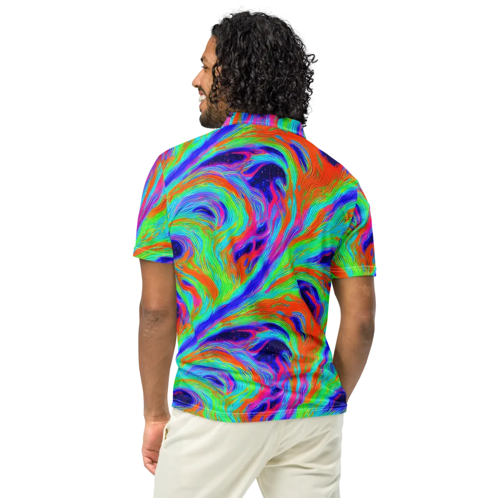 Rainbow Maelstrom on Men's Slim Fit Polo Shirt — Back