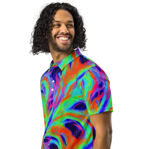 Rainbow Maelstrom on a Men's Slim Fit Polo Shirt