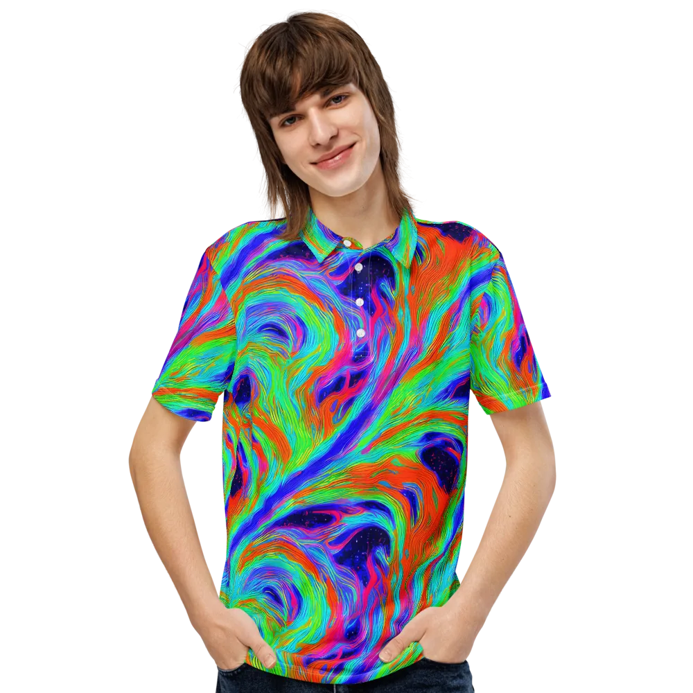 Rainbow Maelstrom on Men's Slim Fit Polo Shirt — Front