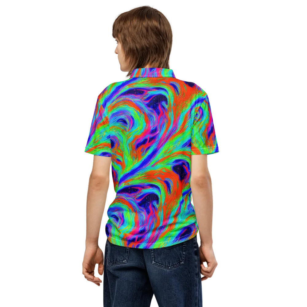 Rainbow Maelstrom on Men's Slim Fit Polo Shirt — Back