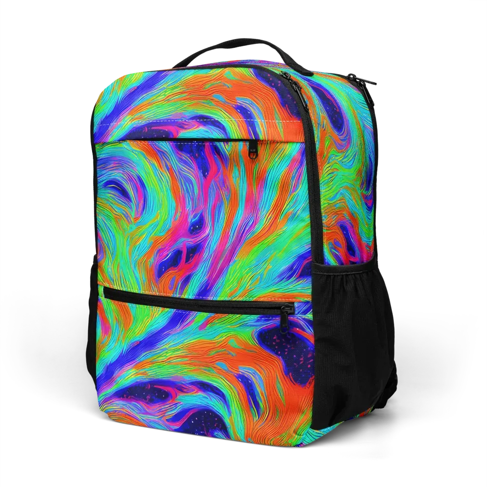 Rainbow Maelstrom on Utility Backpack — Left Front