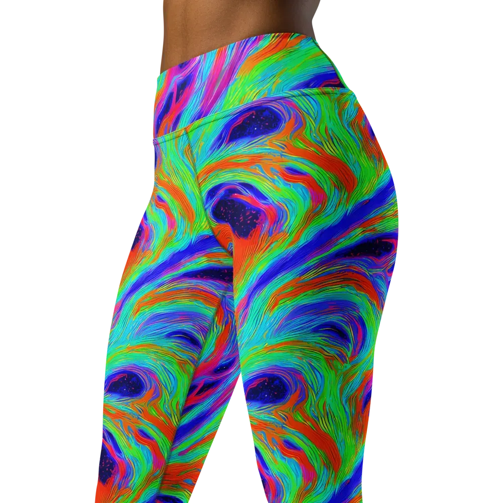 Rainbow Maelstrom on Yoga Leggings — Left Front