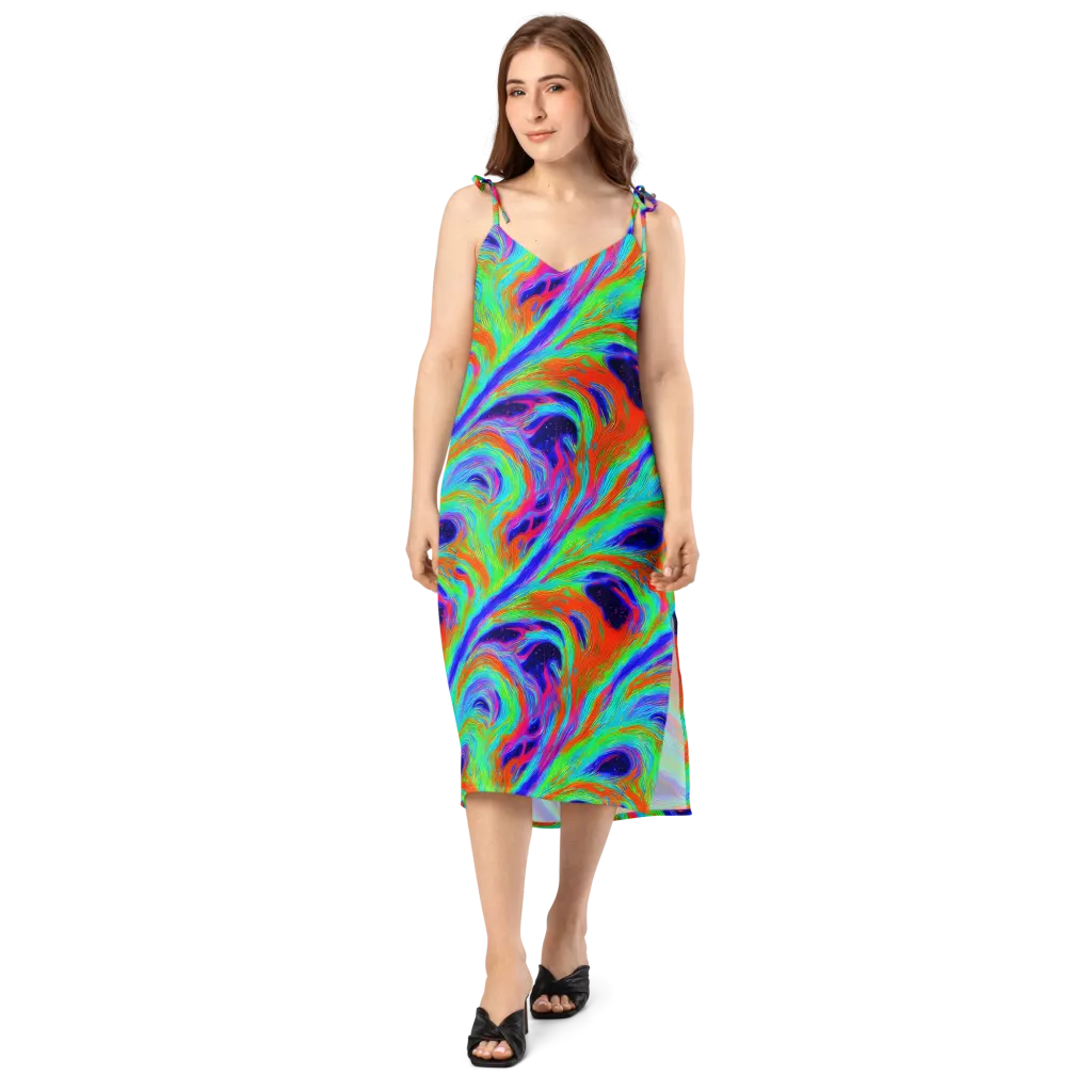 Rainbow Maelstrom on Slip Dress — Front