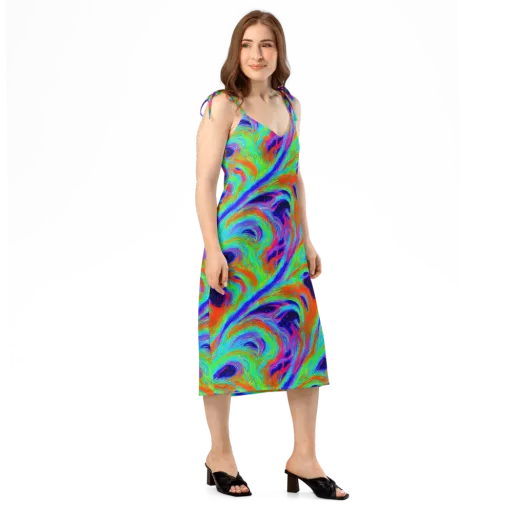 Rainbow Maelstrom on a Slip Dress
