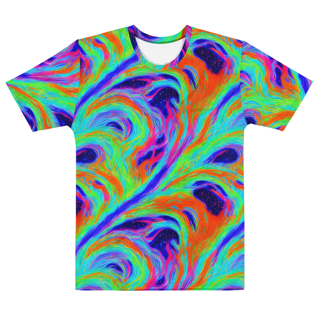 Rainbow Maelstrom on Men's Cotton Crew Neck T-Shirt — Front
