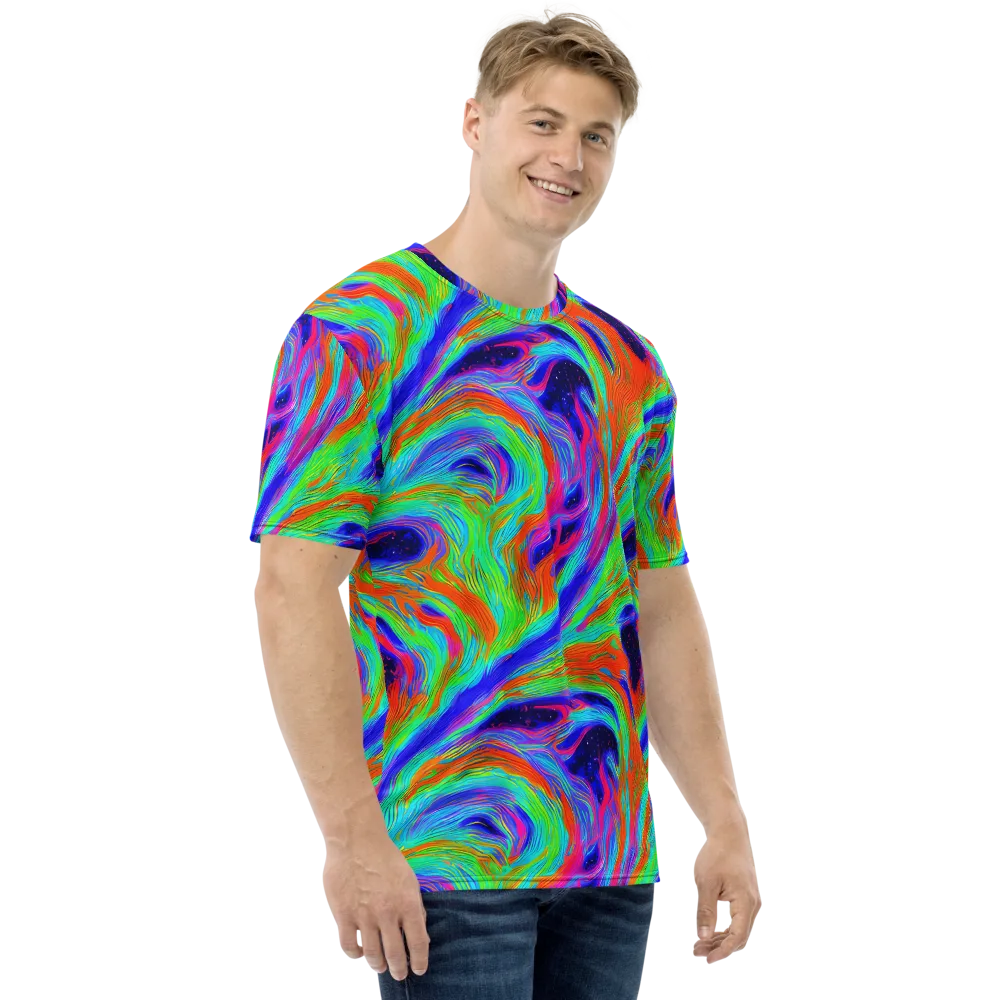 Rainbow Maelstrom on Men's Crew Neck T-Shirt — Right