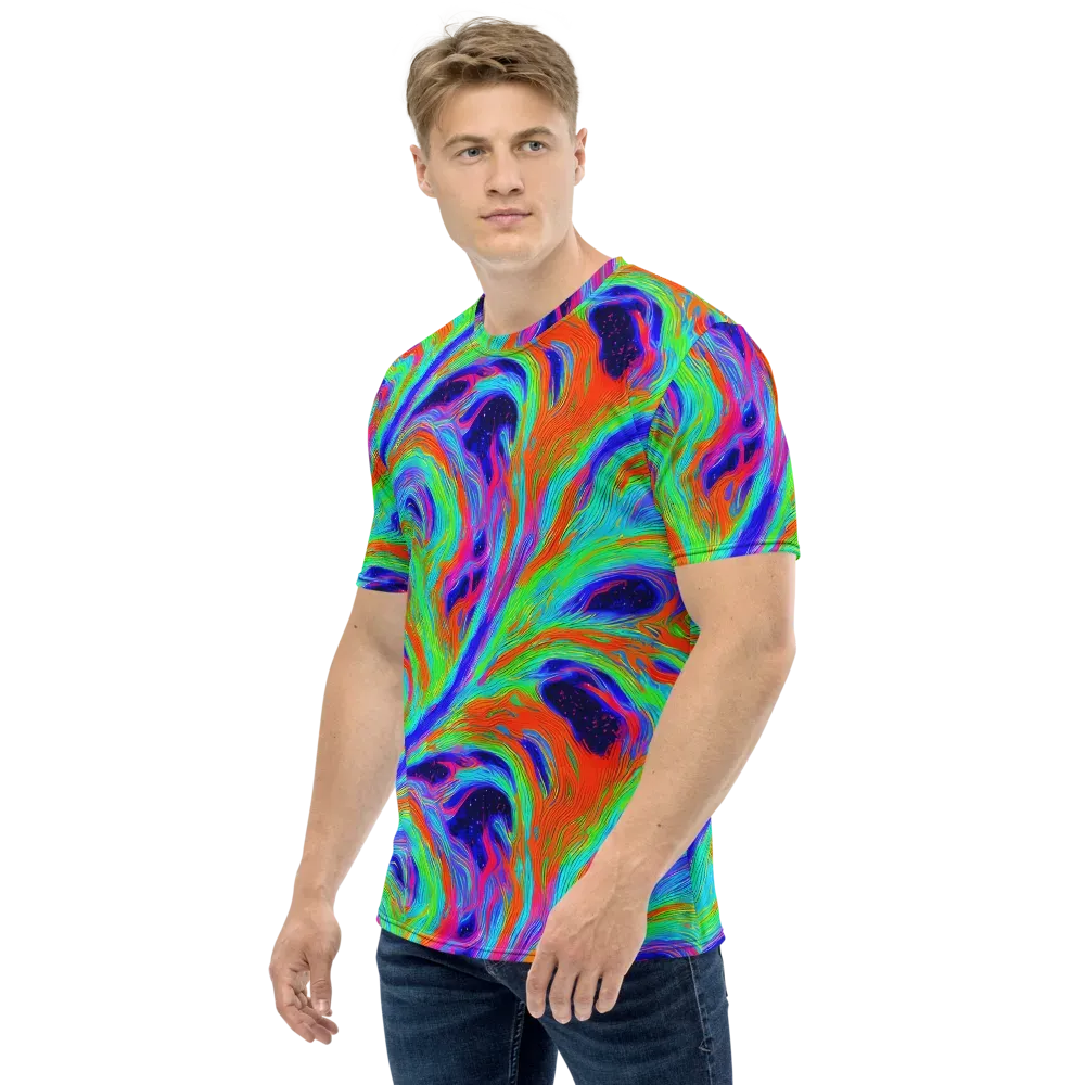 Rainbow Maelstrom on Men's Crew Neck T-Shirt — Left