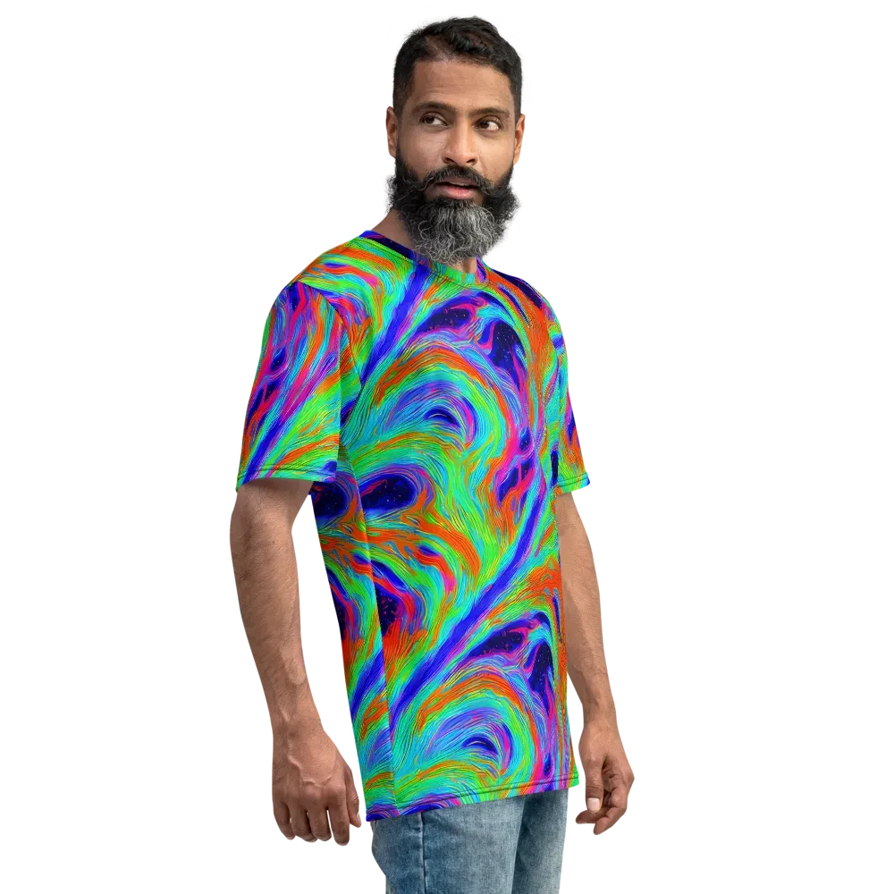 Rainbow Maelstrom on Men's Crew Neck T-Shirt — Right
