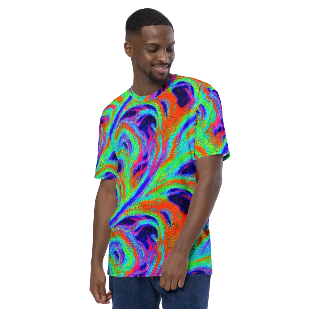 Rainbow Maelstrom on Men's Crew Neck T-Shirt — Left